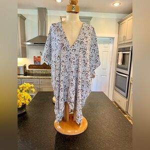 Karlie Leopard Print Top in Gray and Cream